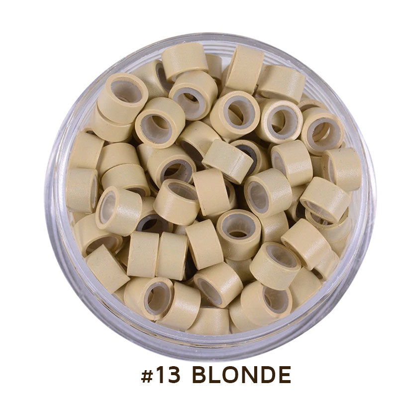 Micro Beads 5mm Silicone Lined for Hair Extensions 200 Pcs