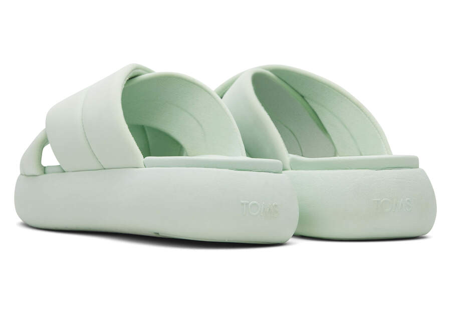 TOMS Womens Alpargata Mallow Crossover Repreve Slide - Mint Green