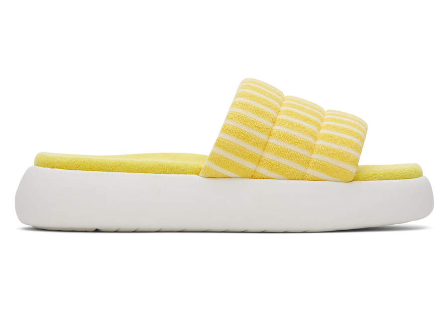 TOMS Womens Alpargata Mallow Terry Slide - Yellow