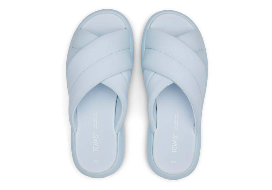TOMS Womens Alpargata Mallow Crossover Repreve Slide - Jersey Blue