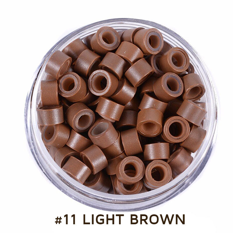 Micro Beads 5mm Silicone Lined for Hair Extensions 200 Pcs