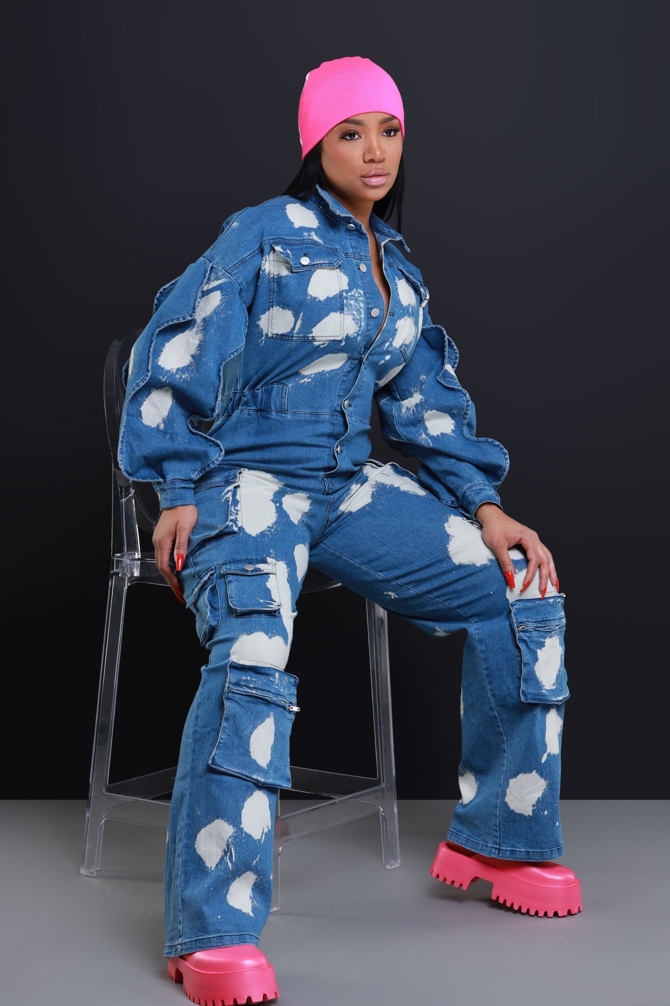 No Such Luck Platform Chunky Slides - Pink