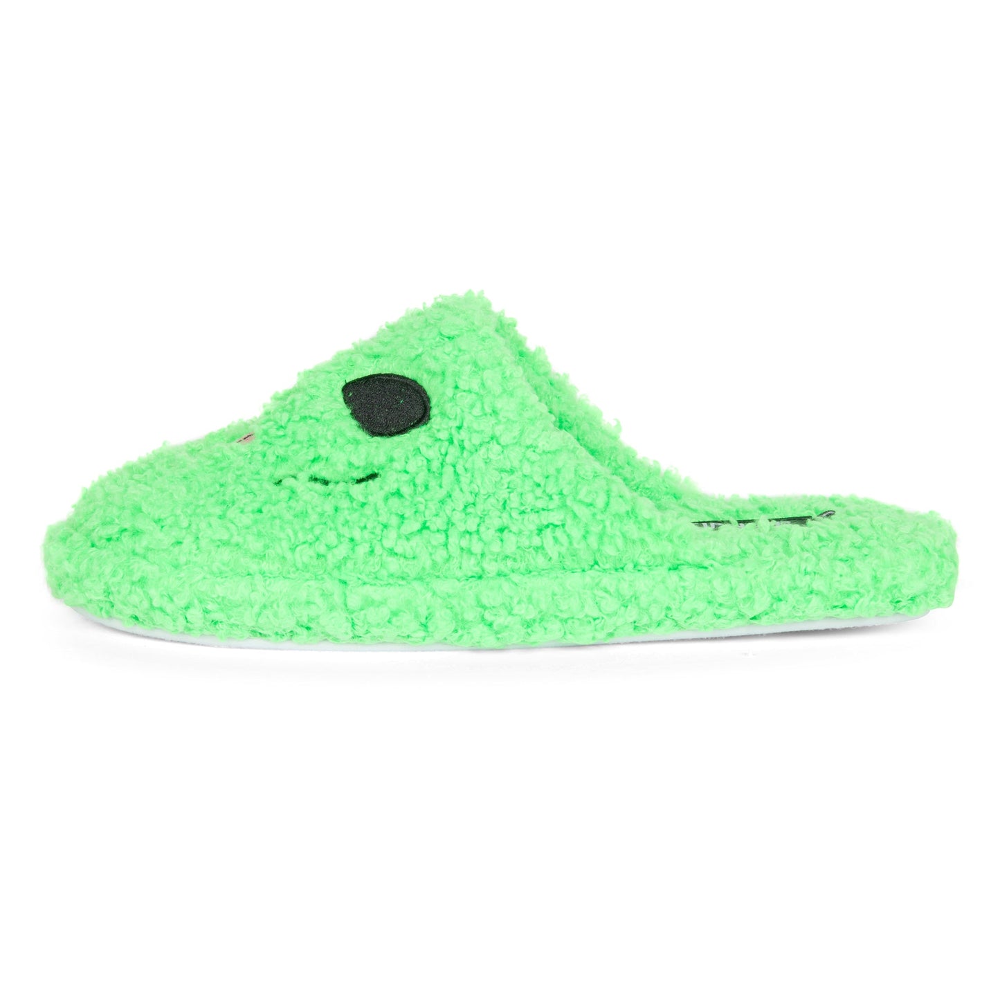 Alien Face Fuzzy House Slippers (Green)