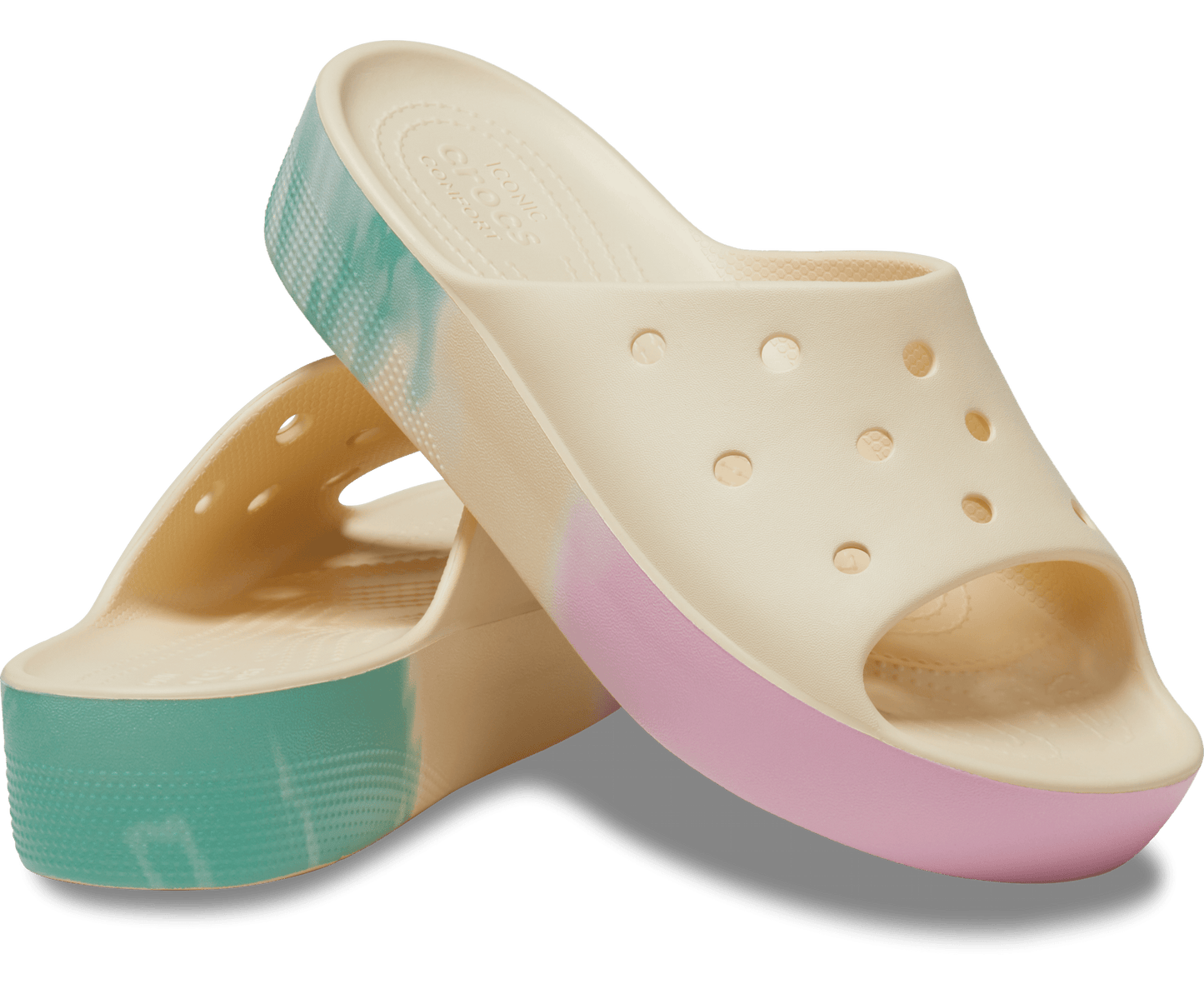 Crocs Unisex Classic Platform Ombre Slide - Vanilla