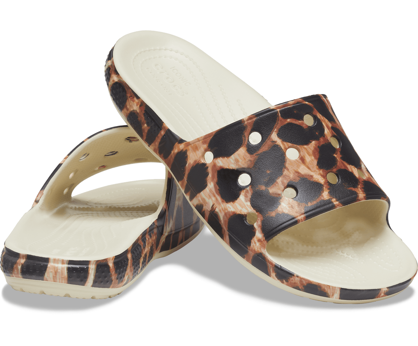 Crocs Unisex Classic Animal Remix Slide - Bone