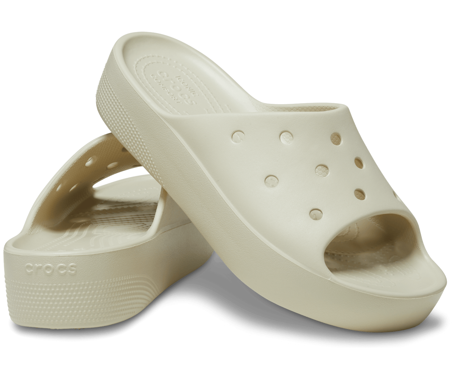 Crocs Unisex Classic Platform Slide - Bone