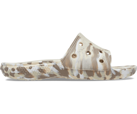 Crocs Unisex Classic Marbled Slide - Bone