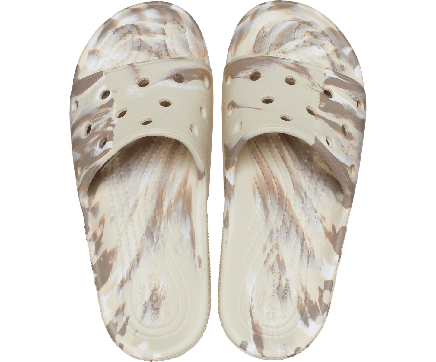 Crocs Unisex Classic Marbled Slide - Bone