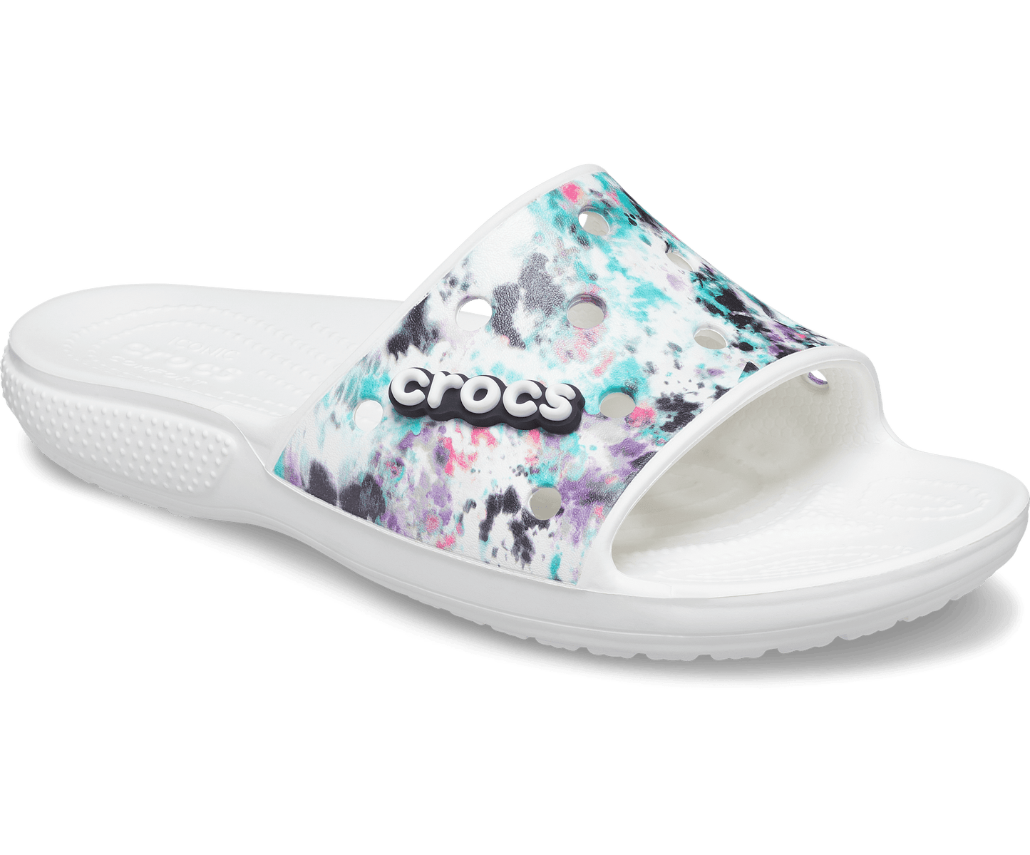 Crocs Unisex Classic Tie Dye Slide - White
