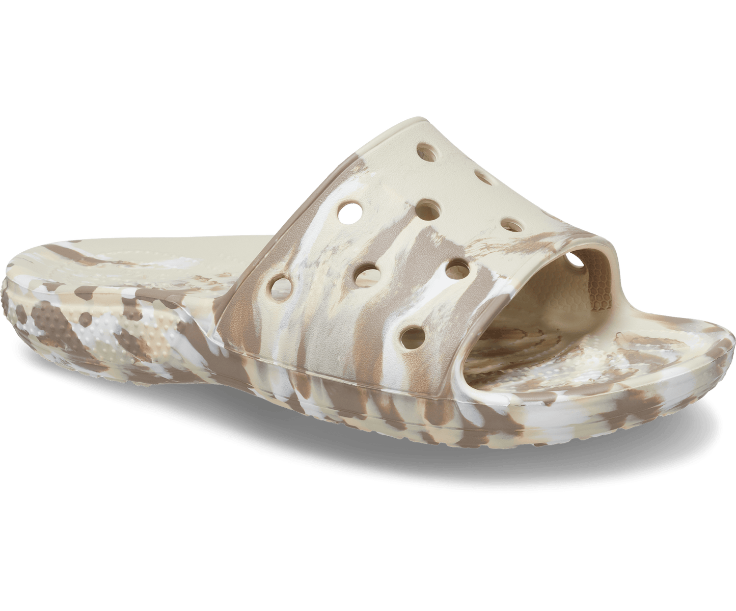 Crocs Unisex Classic Marbled Slide - Bone