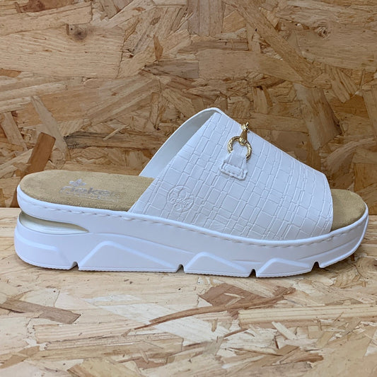 Rieker Womens Fashion Slide - White