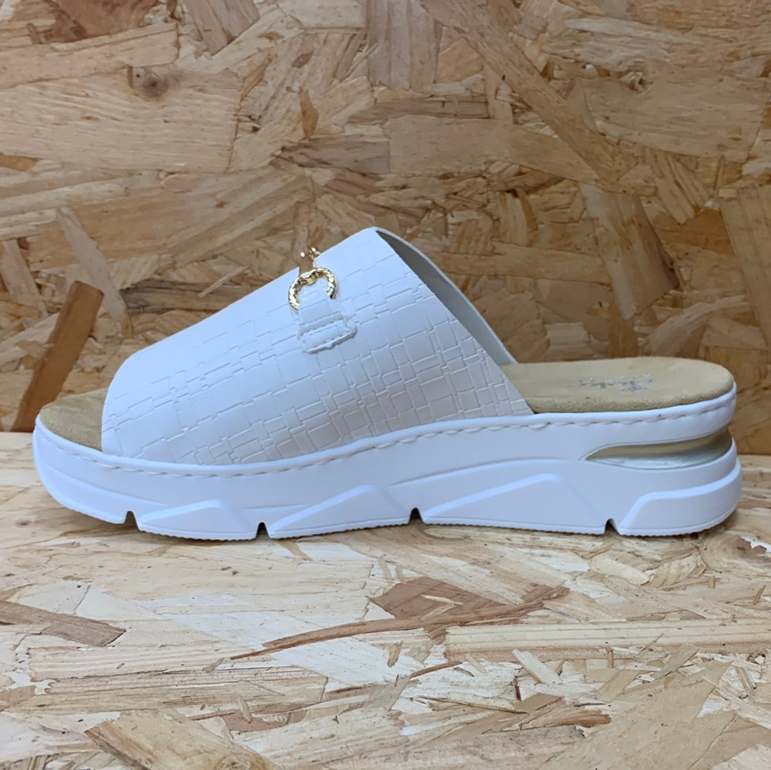 Rieker Womens Fashion Slide - White