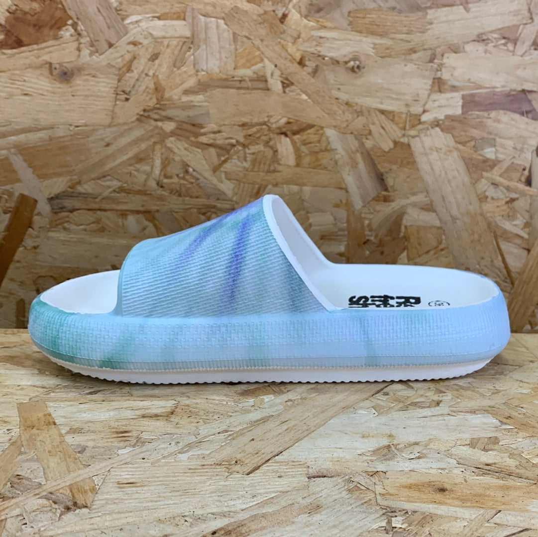 Refresh Womens Fashion Tie Dye Slide - Aqua
