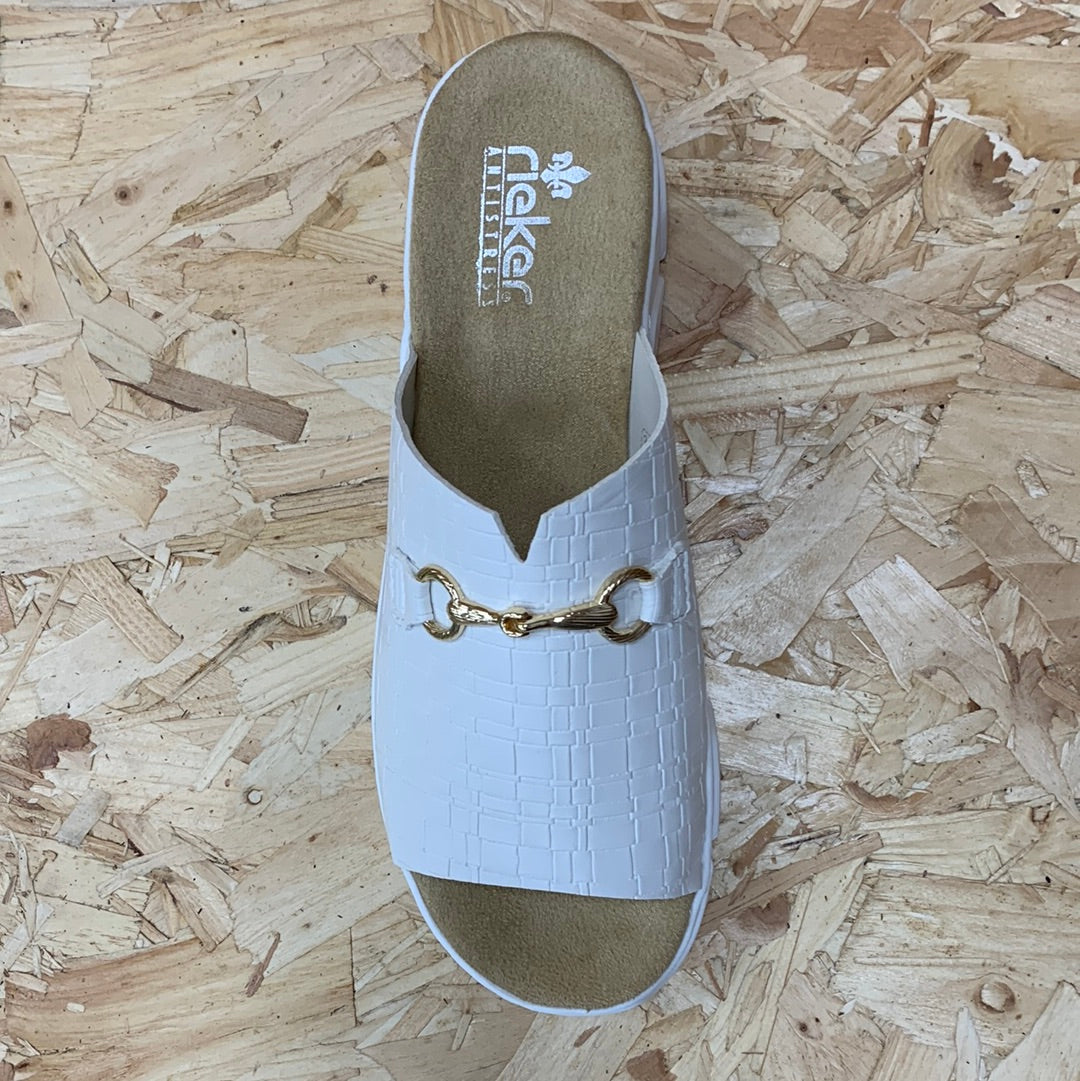 Rieker Womens Fashion Slide - White