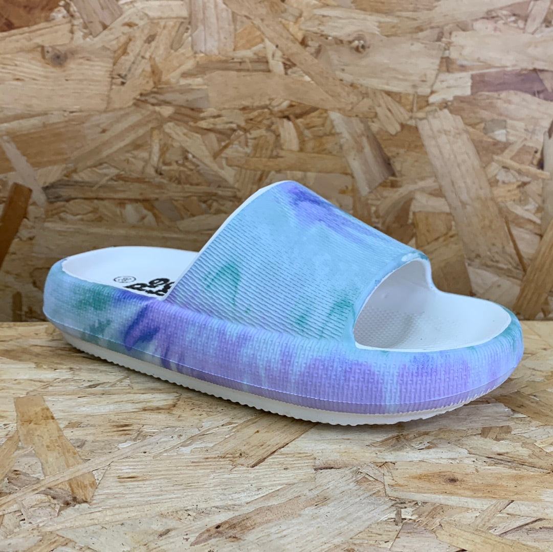 Refresh Womens Fashion Tie Dye Slide - Aqua